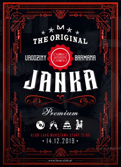 URODZINY JANKA - SEX PARTY - DJ - 14.12.2019 r. (sobota) - LavaClub