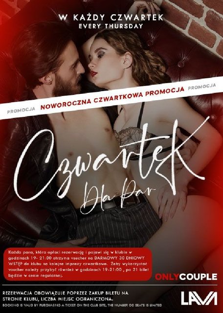 CZWARTEK - MEGA PROMOCJA! - IMPREZA DLA PAR - 19:00 - LavaClub