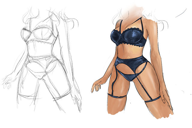 Trening rysowania bielizny - Aneyo