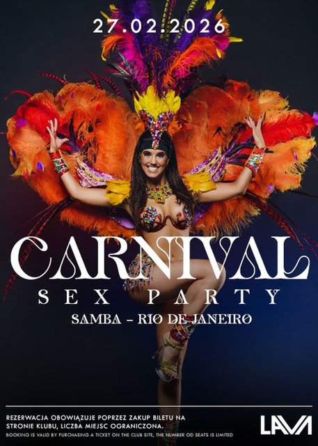 27.02.2026 r. - CARNIVAL SEX PARTY - SAMBA – RIO DE JANEIRO - LavaClub